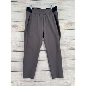 prAna Hybridizer Crop Ripstop Pants Womens Medium Gray Black Stretch